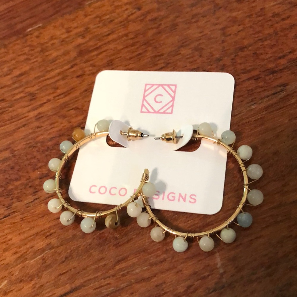 Coco Designs • Small Beaded, Hoop Earrings